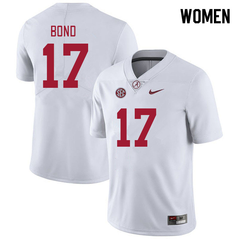 Women #17 Isaiah Bond Alabama Crimson Tide College Footabll Jerseys Stitched-White